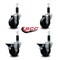 Service Caster 3.5'' Soft Rubber Wheel Swivel 1-1/8'' Expanding Stem Caster Set 2 Brakes, 4PK SCC-EX20S3514-SRS-2-PLB-2-118 - alternate 5